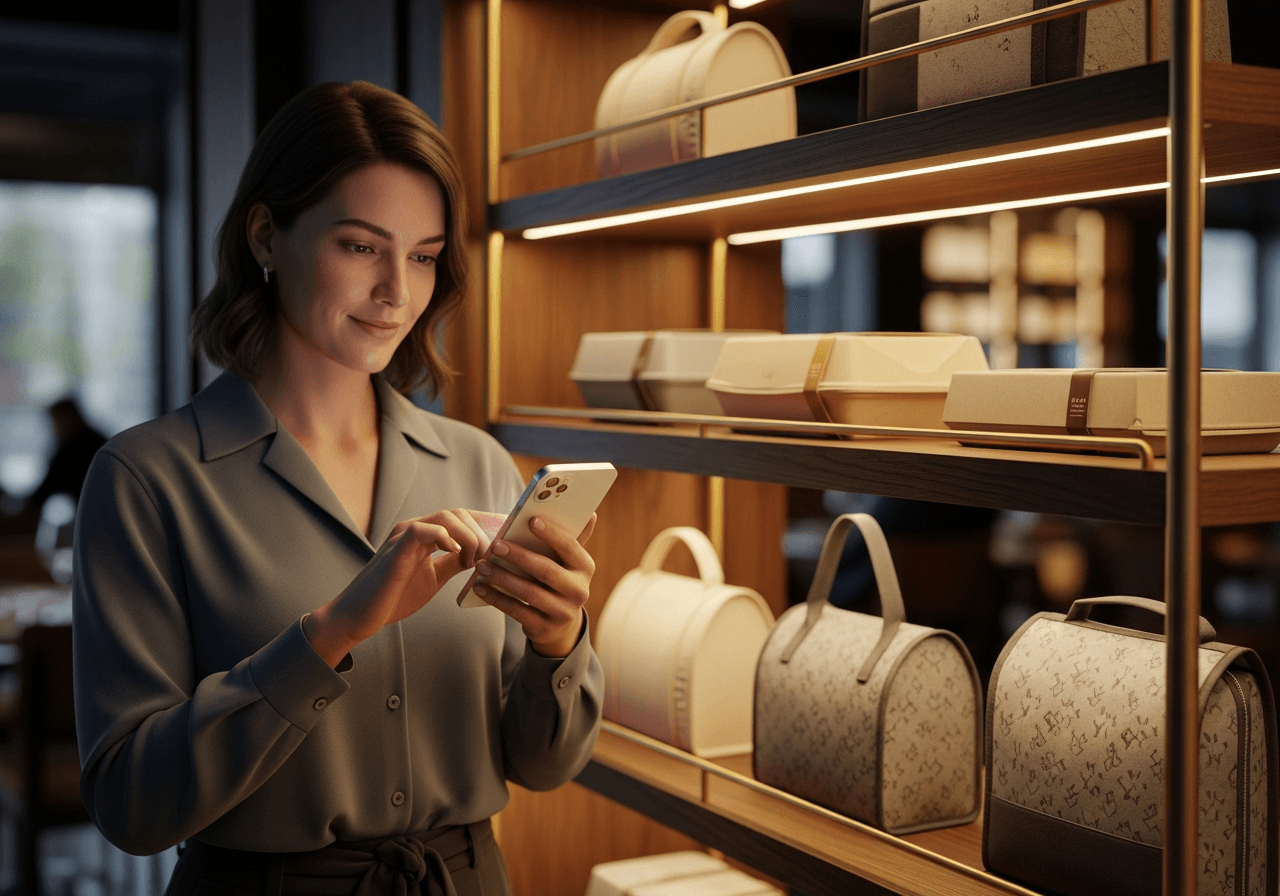 Premium digital ordering feature artwork with pickup flow and mobile commerce energy.